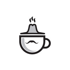 coffe cowboy logo icon illustration.