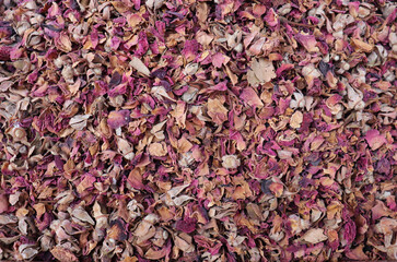 Beautiful dried rose petals (herbs and spices shop)