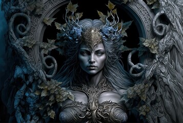 Goddess of Thorns. Generative AI, non-existent person.	
