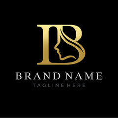 Letter IB Beauty Face Initial Logo Design