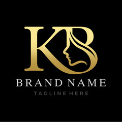 Letter KB Beauty Face Initial Logo Design