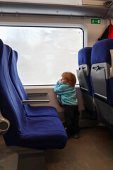 little child passenger in the train
