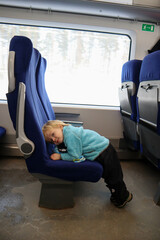 little child passenger in the train