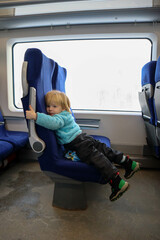 little child passenger in the train