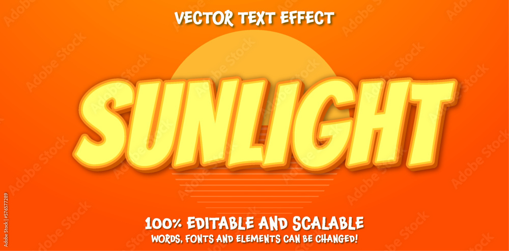 Poster editable text style effect - sunshine text style theme.