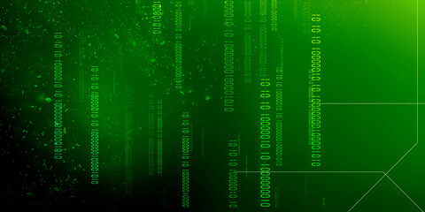 2d illustration abstract digital binary data on computer screen