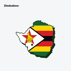 Zimbabwe Nation Flag Map Infographic