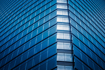 Close-Up of Modern Office Buildings in city of China.