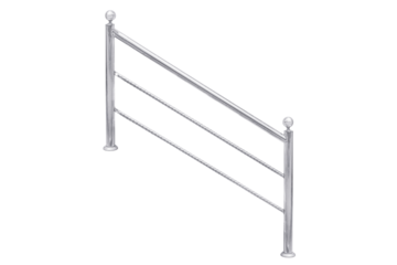 Stainless steel staircase railing.