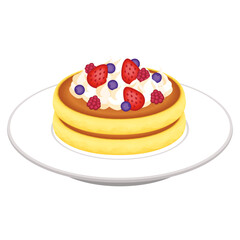 パンケーキ いちご クリーム 皿