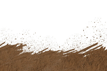 mud splash isolated transparency background.