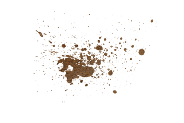 mud splash isolated transparency background.