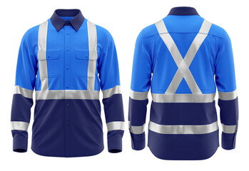 Hi-Vis Work Shirt for Men- Long Sleeves, superb Uniforms & Workwear  blue red navy