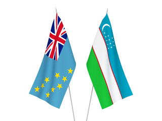 Uzbekistan and Tuvalu flags