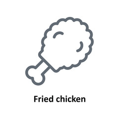 Fried chicken Vector Outline Icons. Simple stock illustration stock