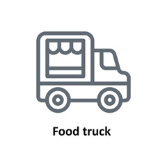 Food truck  Vector Outline Icons. Simple stock illustration stock