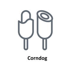 Corndog  Vector Outline Icons. Simple stock illustration stock