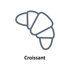 Croissant Vector Outline Icons. Simple stock illustration stock