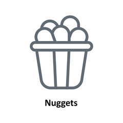 Nuggets Vector Outline Icons. Simple stock illustration stock