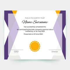 Experience certificate template vector design
 - obrazy, fototapety, plakaty