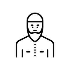 Black line icon for muslim