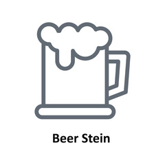 Beer Stein Vector Outline Icons. Simple stock illustration stock