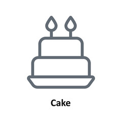 Cake Vector Outline Icons. Simple stock illustration stock
