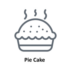 Pie Cake  Vector Outline Icons. Simple stock illustration stock
