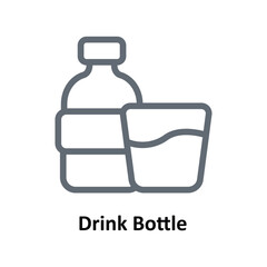 Drink Bottle Vector Outline Icons. Simple stock illustration stock