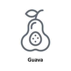 Guava Vector Outline Icons. Simple stock illustration stock