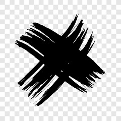 Black brush cross symbol
