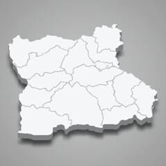 3d isometric map of Blagoevgrad is a province of Bulgaria