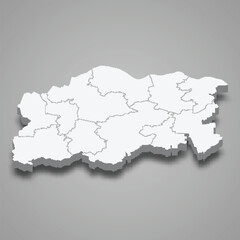 3d isometric map of Pleven is a province of Bulgaria