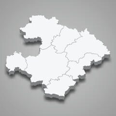 3d isometric map of Razgrad is a province of Bulgaria