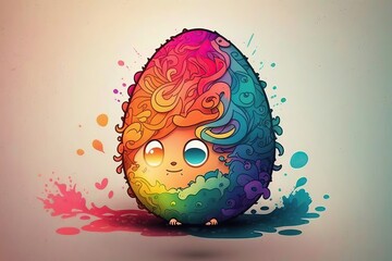 Easter Egg Colorful doodle Wallpaper : A Vibrant and Artistic Design Perfect for Wallpapers, Greeting Cards, and Decorations Generative AI
