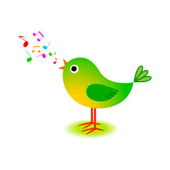 Green bird vector icon on white background