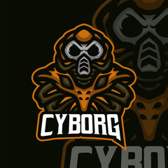 Cybog masscot logo illustration premium vector