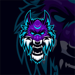 Fototapeta premium Wolf masscot logo illustration premium vector