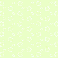 正方形の背景　桜の縁取り　緑
