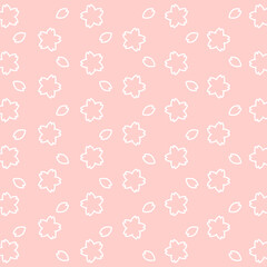正方形の背景　桜の縁取り　ピンク