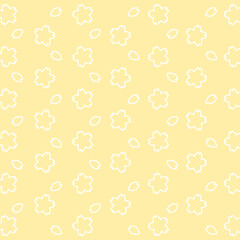 正方形の背景　桜の縁取り　黄色