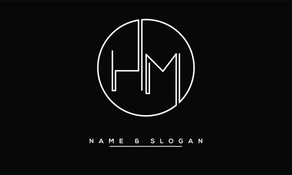 HM,  MH,  H,  M  Abstract  Letters  Logo  Monogram