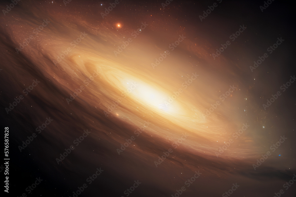 Wall mural a spiral galaxy in outer space. generative artificial intelligence