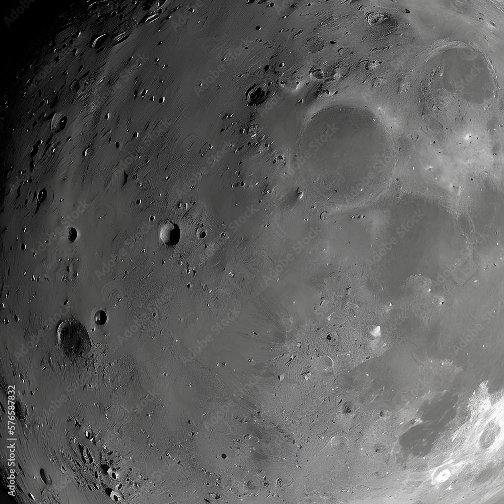 Wall mural surface of the moon. view from space. generative artificial intelligence.