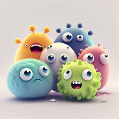 3D Germ Monster created with Generative AI Technology