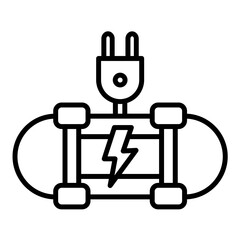 Electric Skateboard Icon Style