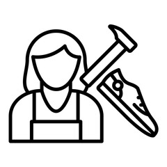 Shoe Maker Lady Icon Style