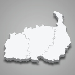 3d isometric map of Polva county is a region of Estonia