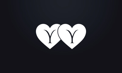 Colorful hearts shape. Double heart sign letters. Valentine icon and love symbol. Romance love with heart sign and letters. Gift red love