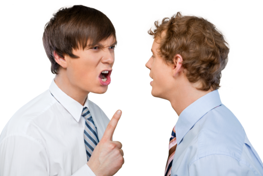 Businessmen Arguing Isolated